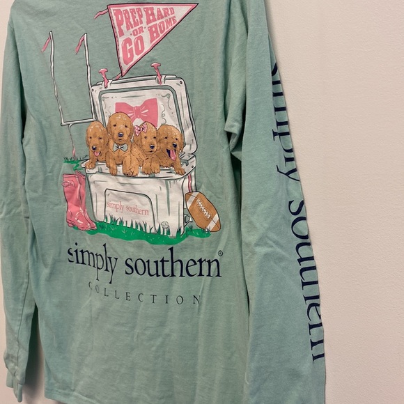 Simply Southern “prep hard or go home” teal long sleeve - Picture 3 of 6